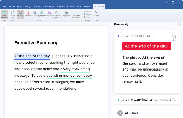 Grammarly còn giúp sửa văn phong và kiểm tra đạo văn