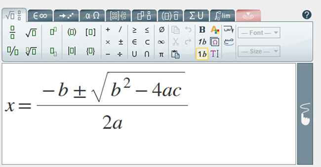 MathType bao gồm một loạt những chức năng hữu ích