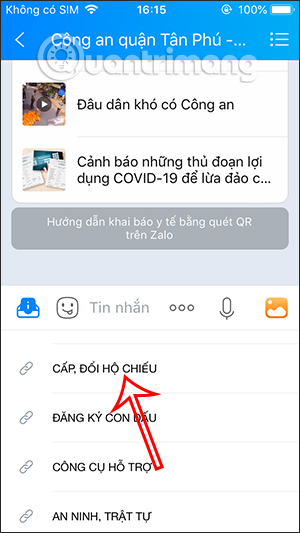 Cấp hồ sơ Zalo