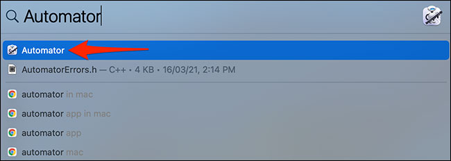 Mở “Automator”
