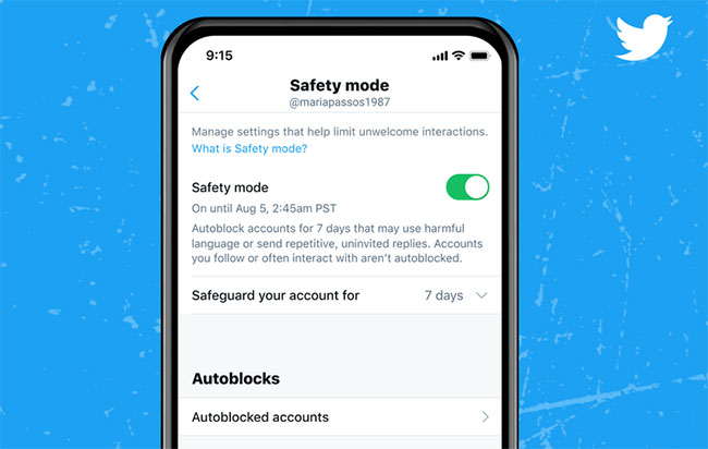 Safety Mode cho phép tạm thời chặn một tài khoản trong 7 ngày