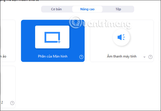 Chia sẻ màn hình trên Zoom Nâng cao