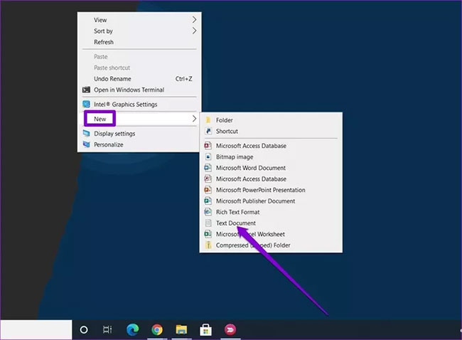 New > Text Document
