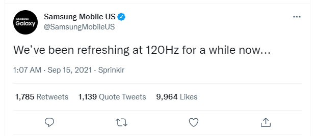 Dòng trạng thái của Samsung