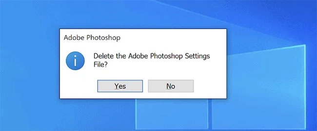 Options file deletion confirmation dialog