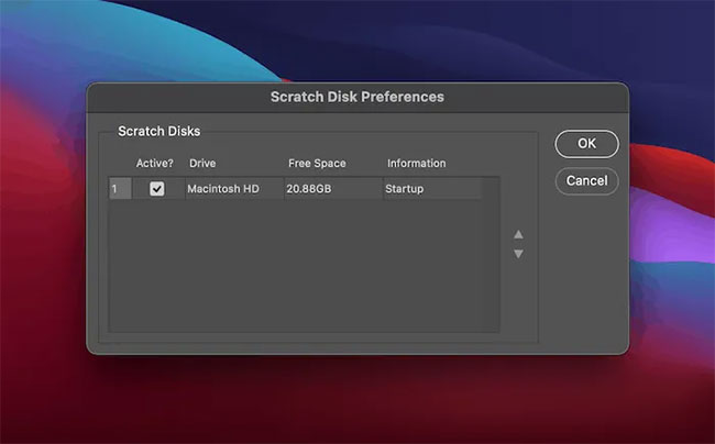 Scratch Disk Preferences Control Panel