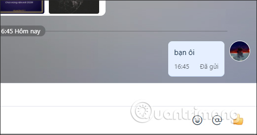 Khung nhắn tin trên Zalo
