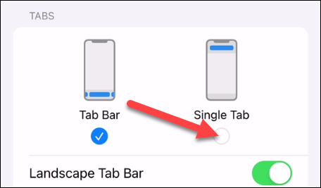 Select “Single Tab” 