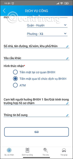 Hình thức nhận lương hưu