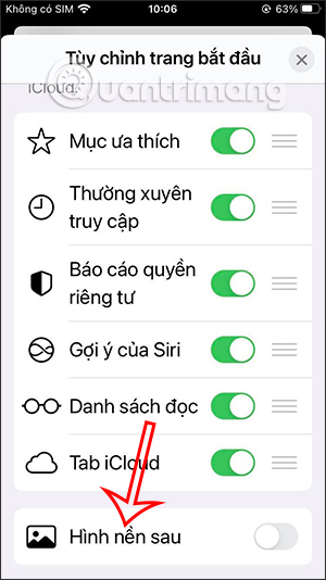 Cách cài hình nền cho Safari iPhone