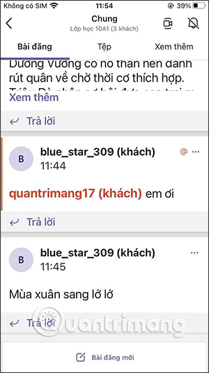 Messages Microsoft Teams phone