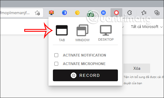Tùy chọn quay video màn hình