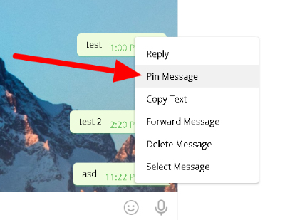 Pin tin nhắn trên Telegram PC