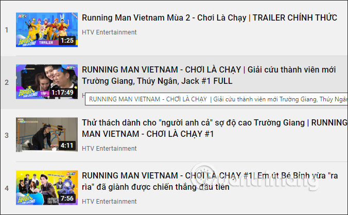 Xem Running Man Việt Nam trên YouTube
