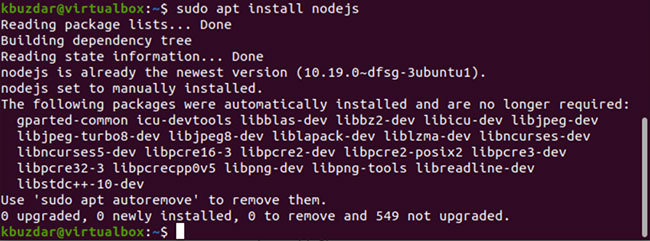 Install node.js on Ubuntu 20.04 system