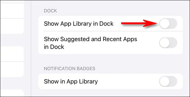 Tắt “Show App Library in Dock”