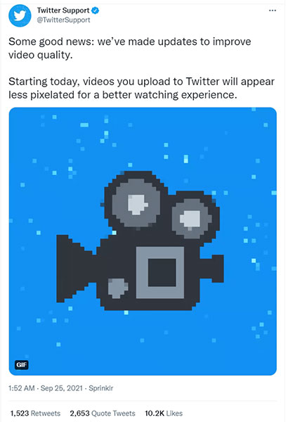 Twitter cam kết cải thiện chất lượng video upload trên nền tảng