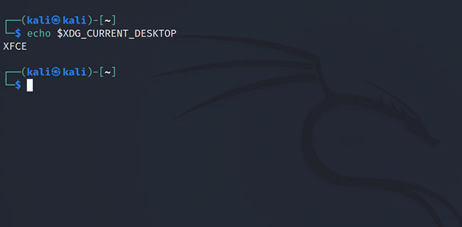 The output will show the name of the desktop environment