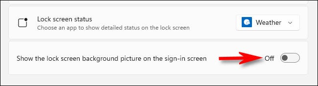 Tắt  “Show the lock screen background picture on the sign-in screen“ 