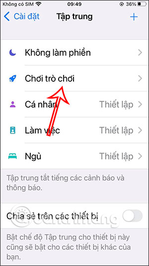Chọn chế độ cá nhân