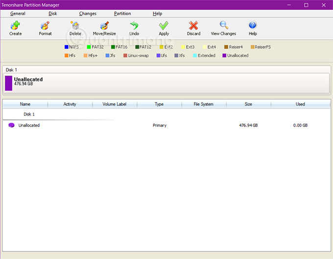 Công cụ Tenorshare Partition Manager