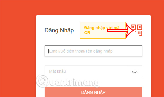 Đăng nhập Shopee bằng mã QR 