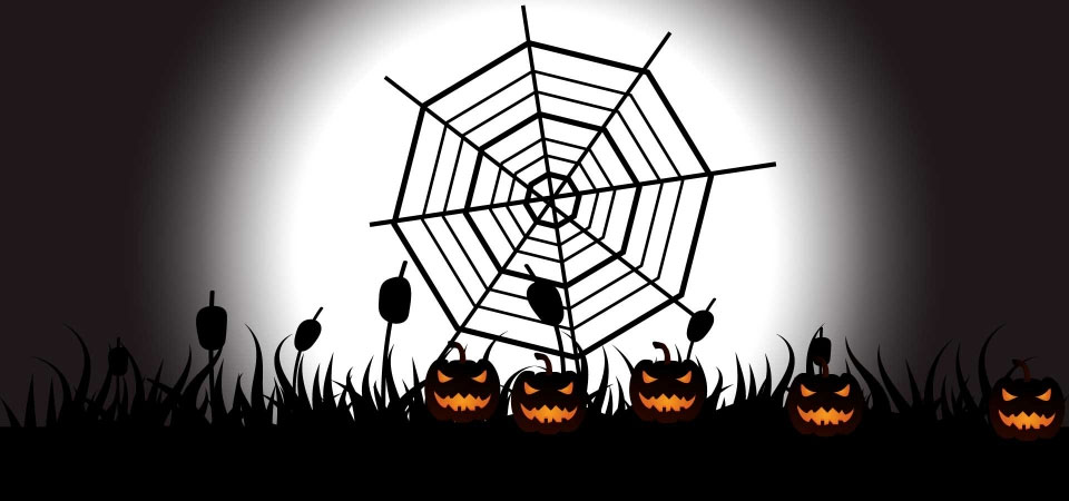 Ảnh Halloween hình lưới nhện.