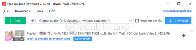 Nhấp vào Download để bắt đầu tải playlist