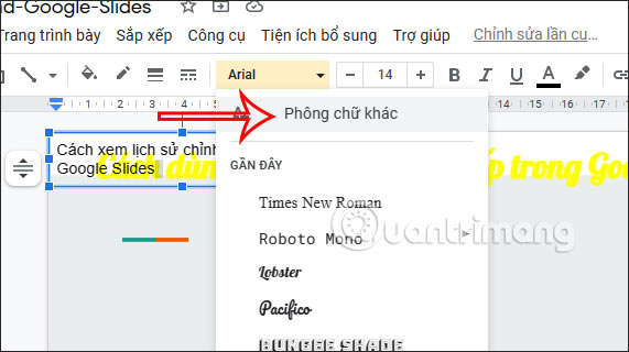 Cài thêm font chữ trên Google Slides: Google Slides là công cụ tuyệt vời để tạo ra những bài trình chiếu đầy ấn tượng. Và giờ đây, bạn có thể cài đặt thêm các font chữ yêu thích của mình trên Google Slides để tạo ra những bản thuyết trình có phong cách riêng của mình. Không chỉ đơn thuần là bài thuyết trình, mà chúng có thể trở thành tác phẩm nghệ thuật của bạn. Hãy bắt đầu tạo ra những bản trình chiếu tuyệt vời với Google Slides ngay hôm nay!