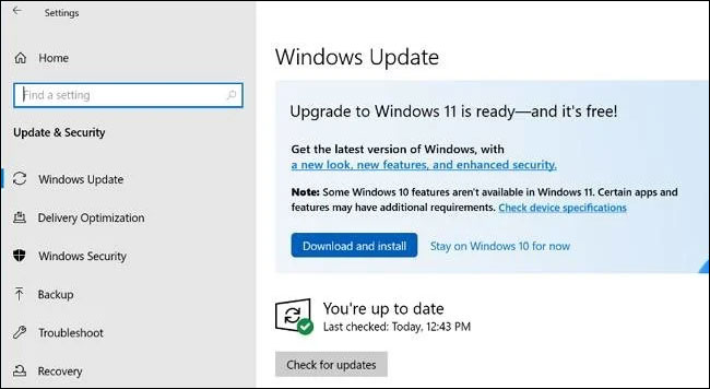 Dùng Windows Update là cách nâng cấp an toàn, nhưng hơi mất thời gian