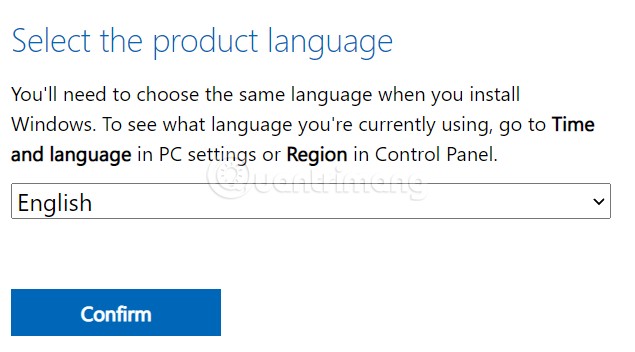 Chọn ngôn ngữ Windows 11