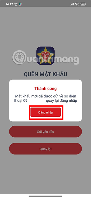 Tin nhắn chứa mật khẩu VNEID