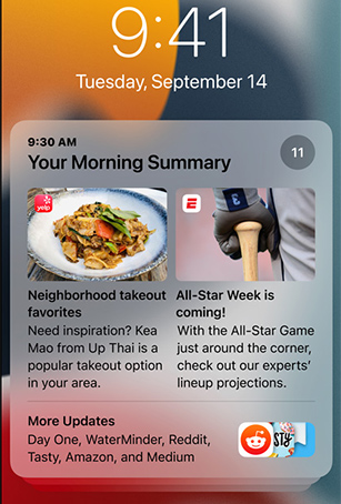Thông báo được tóm tắt thông minh