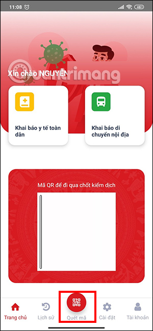 Quét mã trên VNEID