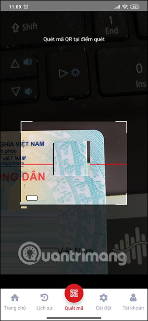 Quét mã QR thẻ CCCD trên VNEID