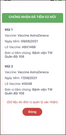 Thông tin tiêm chủng trên thẻ CCCD