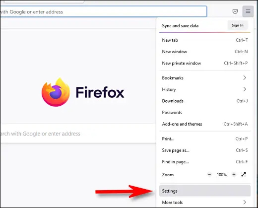 Settings Firefox 