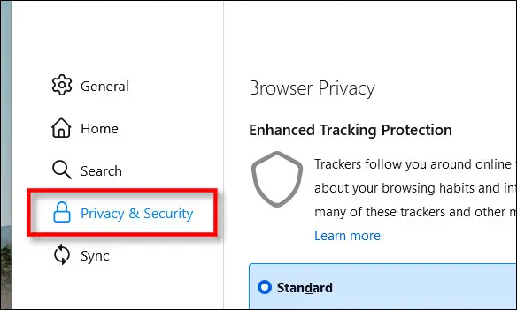 Privacy & Security Firefox 