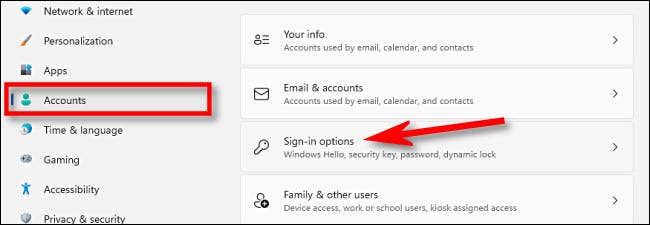 Select “Sign-In Options”