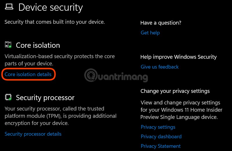 Cách tắt tính năng bảo mật VBS trên Windows 11
