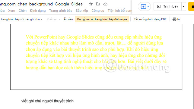 Choose the number of slides in Google Slides