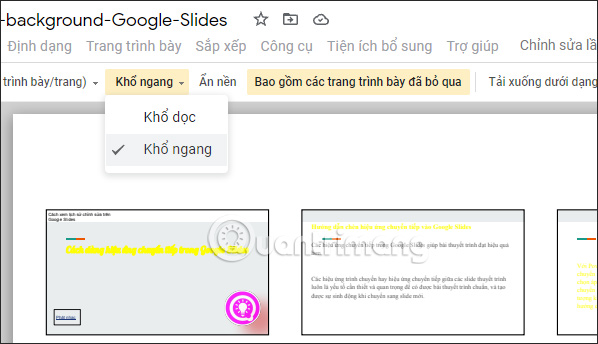 Change size in Google Slides