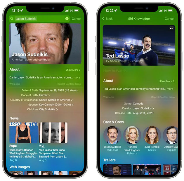 Spotlight on iOS 15 for richer search results