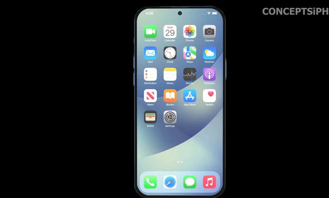 iPhone 14 trong concept này không có màn hình "tai thỏ"