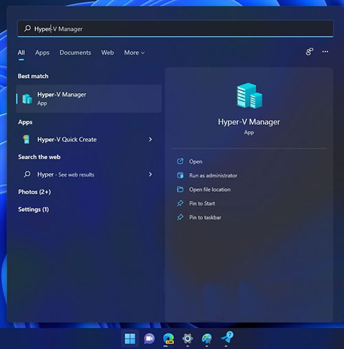 Hyper-V Manager trên Windows 11 Home