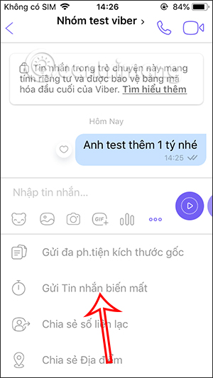 Send a message disappearing Viber chat group