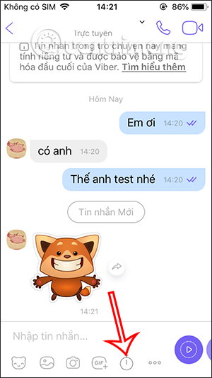 Biểu tượng đồng hồ trên Viber