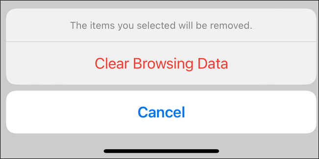 Nhấn vào “Clear Browsing Data” 