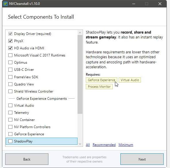 Nếu bật ShadowPlay, bạn cũng sẽ cần Virtual Audio, Process Monitor và GeForce Experience