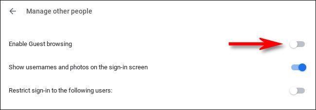 Turn off “Enable Guest Browsing”